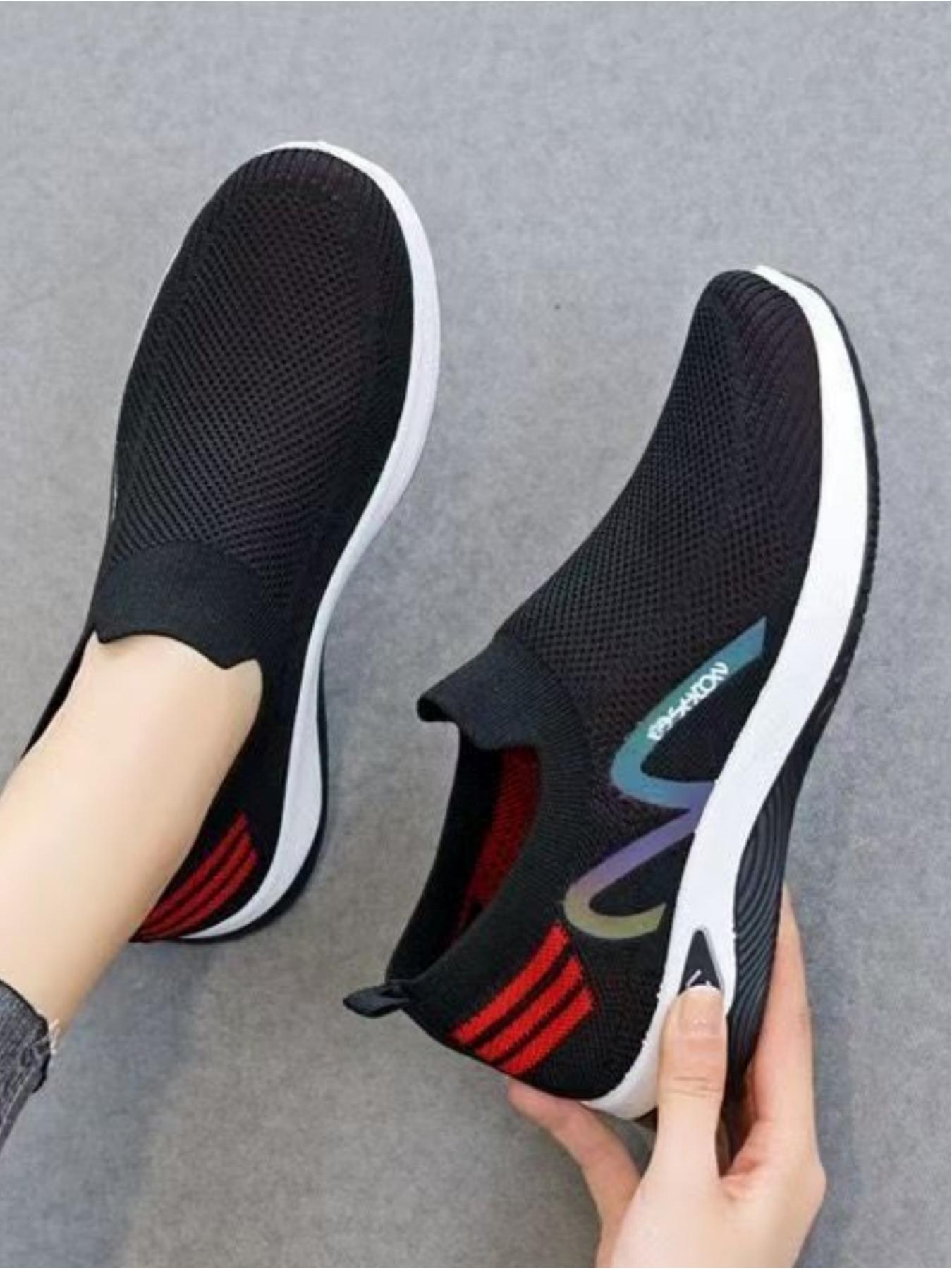 Ladies' casual sports shoes with a woven mesh upper that is breathable and comfortable. The one foot style is easy to put on and take off, suitable for daily commuting, outdoor leisure, running, fitness, hiking and other sports scenes