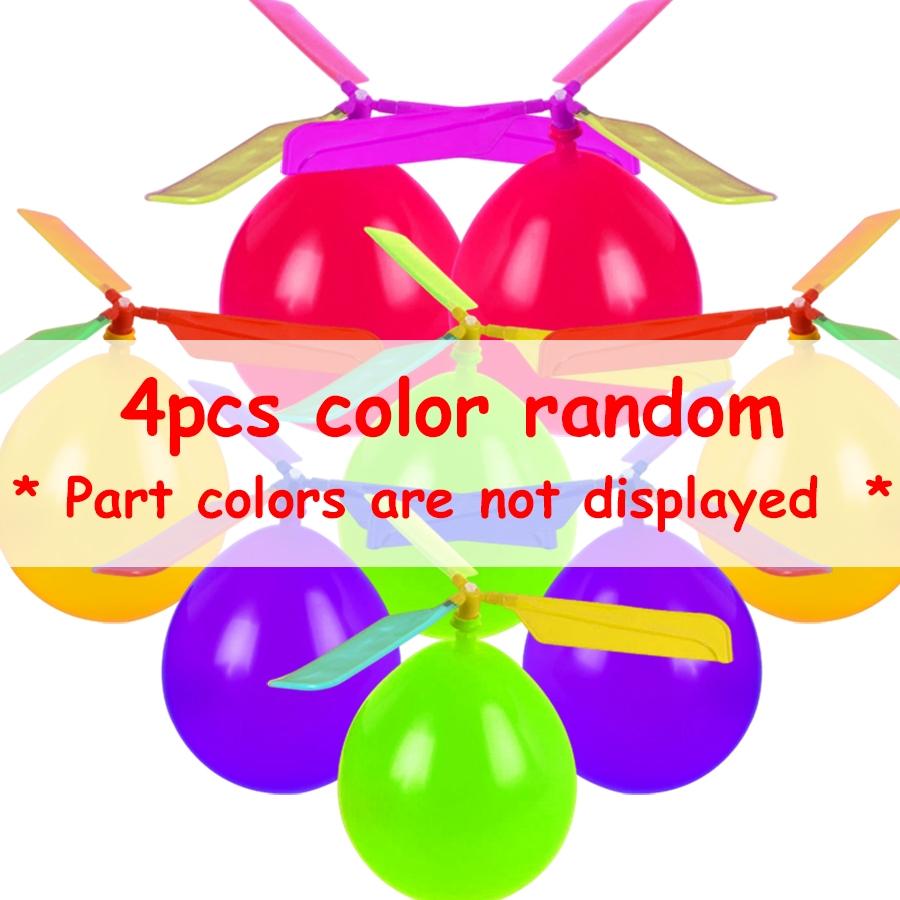 1/2/4pcs Helicopter Balloon Free Assembly & Disassembly Manual Balloon Outdoor Flight Model Spiral Flying Balloon Creative Handmade Crafts