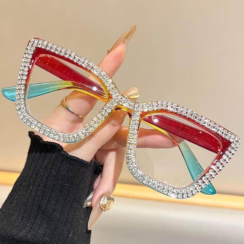 Cat Eye Reading Glasses for Women with Rhinestone Accents, Lightweight & Durable PC Frame, Blue Light Blocking Eyewear, Ideal Gift, High Quality Eyewear, Lightweight Durable Glasses, Daily, Readers
