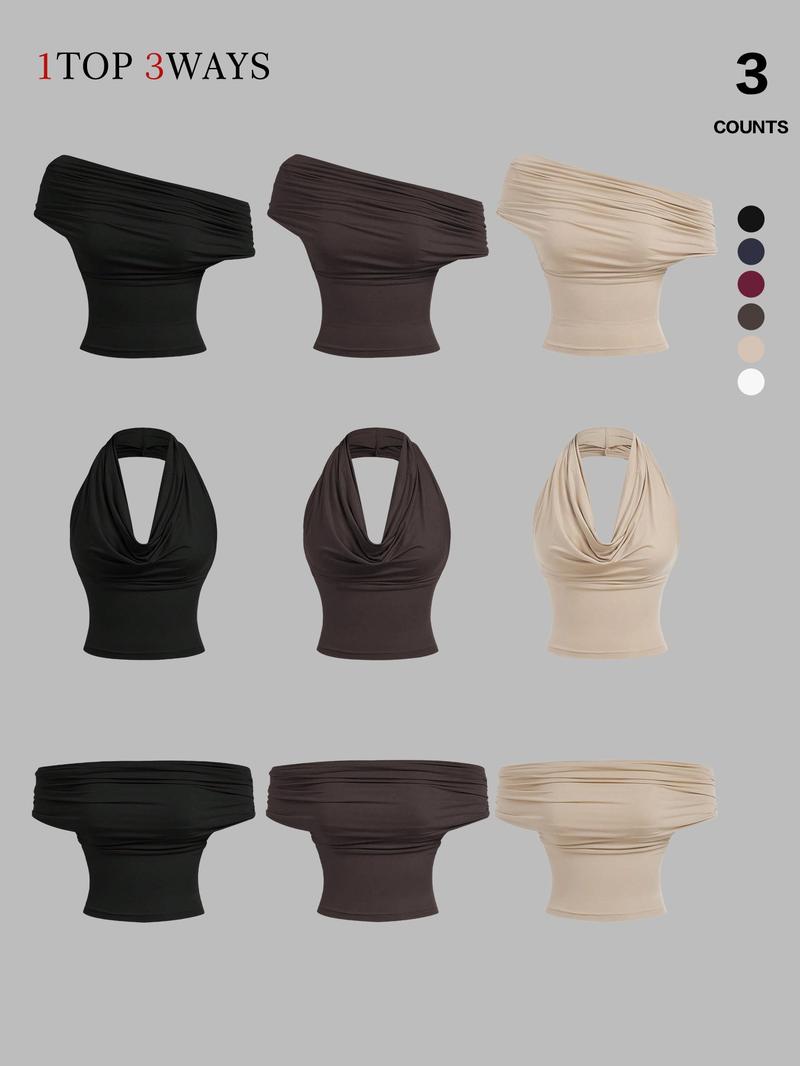 Women's Three-Way Convertible Vest Top, Slim Fit Design, Ideal for Daily Wear & Stylish, Perfect for Trendy Looks