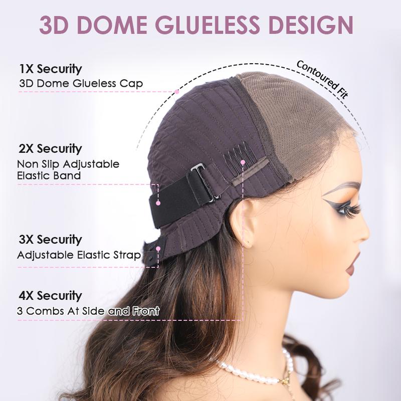 Pizazz Hair Balayage T1b/4 Ombre Colored Body Wave Wig 280% Density Side Part Layer Cut Lace Wig 8x5 Glueless Wigs Body Wave Pre Cut /Pre Bleached /Pre Plucked