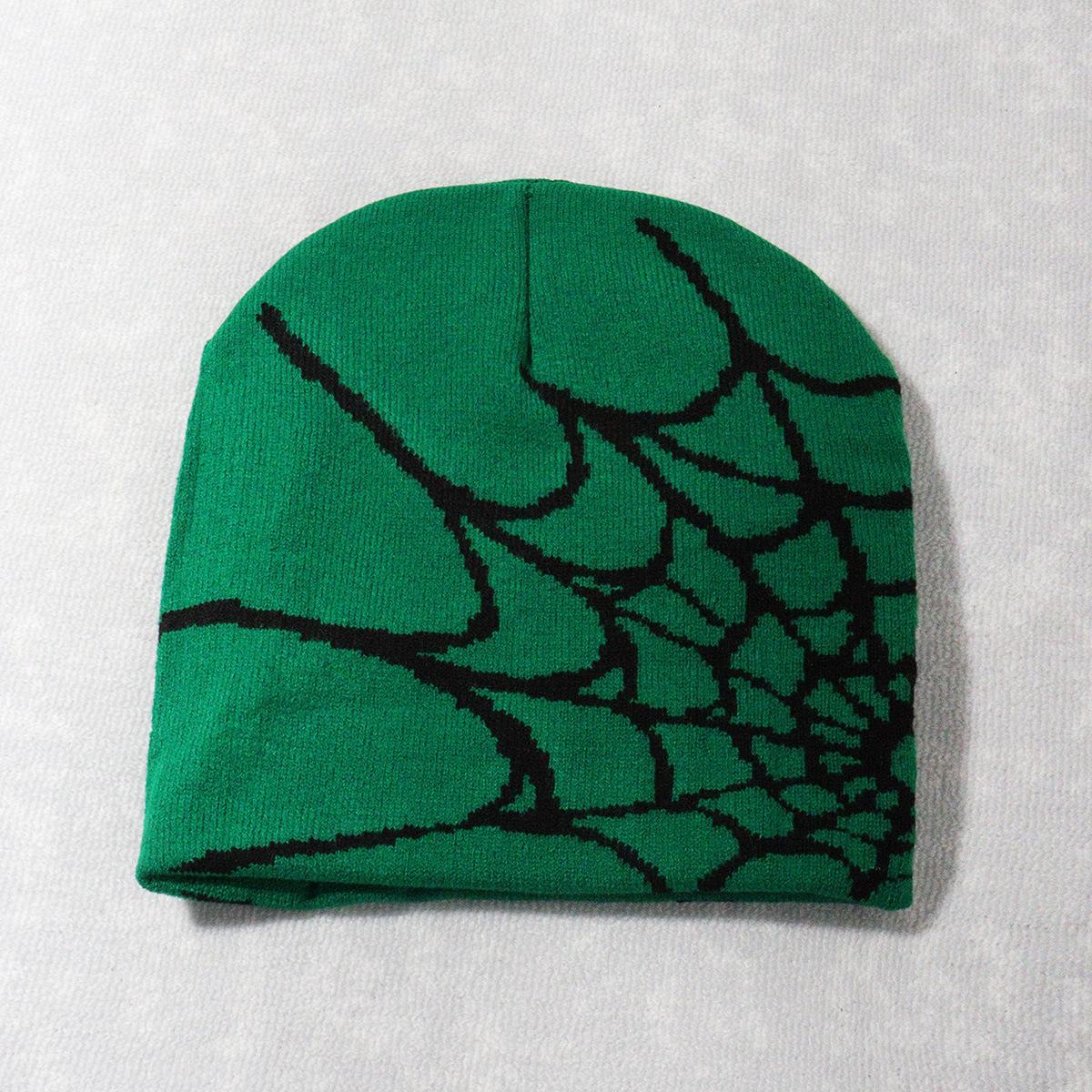 2026 New Spider Web Y2K Jacquard Knitted Beanie, European-American Trend Winter Hat, Sports & Outdoor Accessories for Women, Beanies