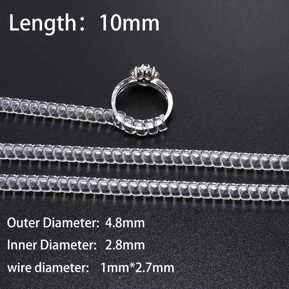 4pcs/lot Transparent Spiral Based Ring Tools Spring Coil Ring Size Adjuster Guard Tightener Reducer Resizing Tool For Jewelry