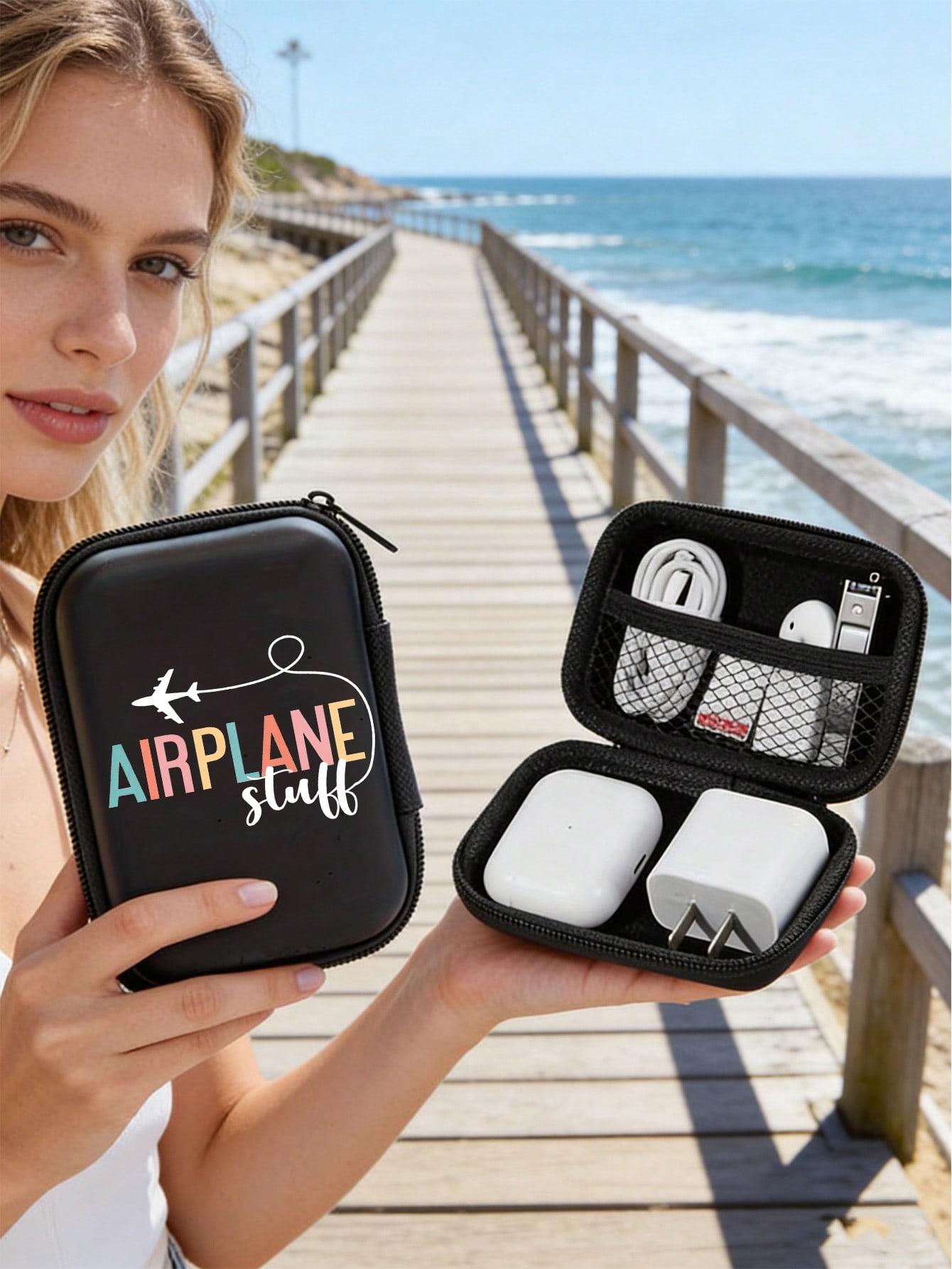 Durable Eva Hard Shell Portable Storage Bag, Ideal for Electronics, Headphones, Cards, Poker, Anti-Drop Zip Design, Travel & Daily Use