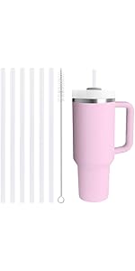 Replacement Straw Compatible with Stanley Quencher 40 oz,30 oz Tumbler, 12 inch Extra Long Reusable Straws Plastic For 40 Oz Cup,Clear-6 Pack