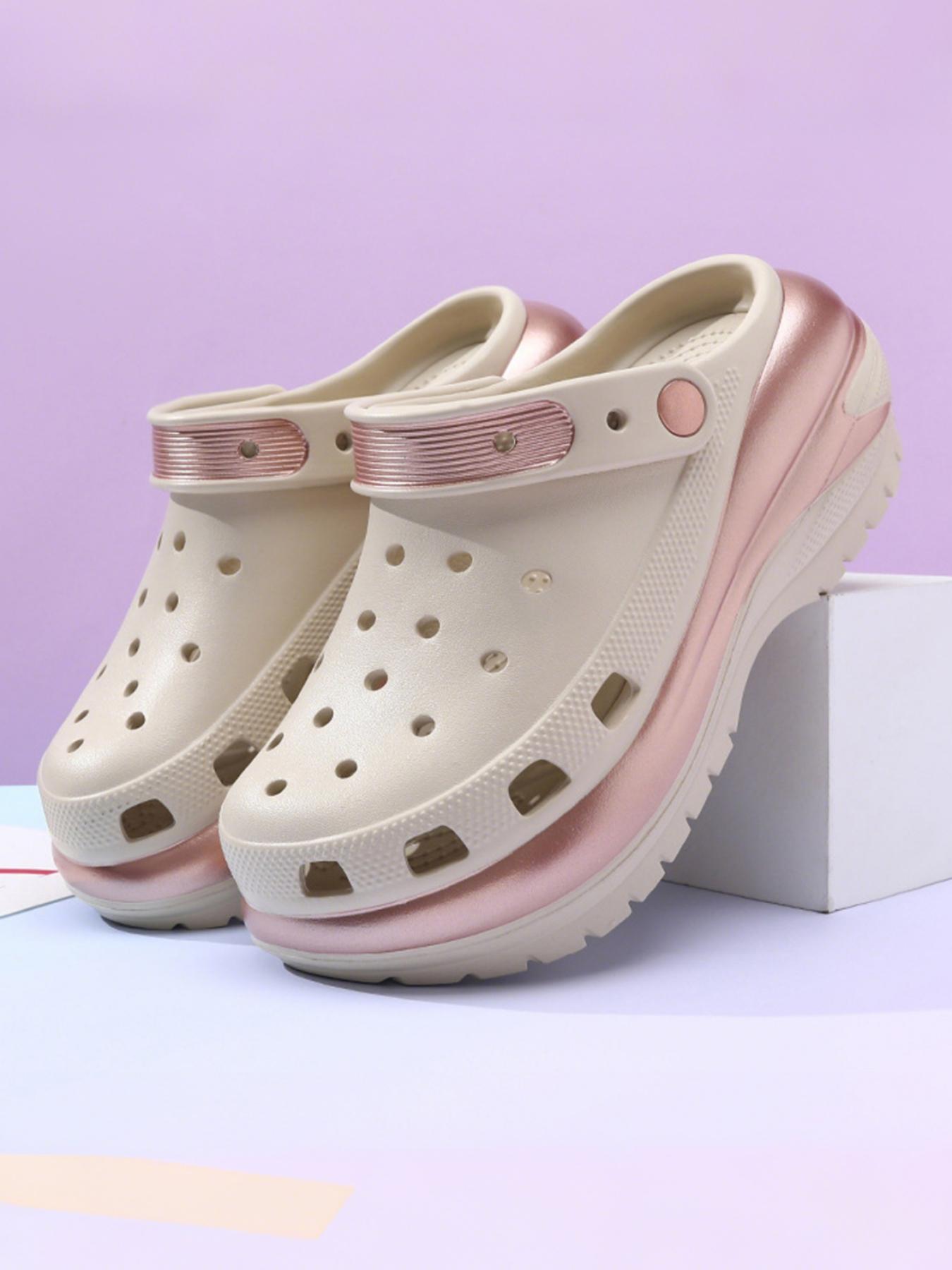 Women's Fashionable Solid Color Clogs, Casual Comfortable Breathable Non-slip Clogs, All-match Soft Sole Clogs, Thick Sole Slippers for Daily Wear