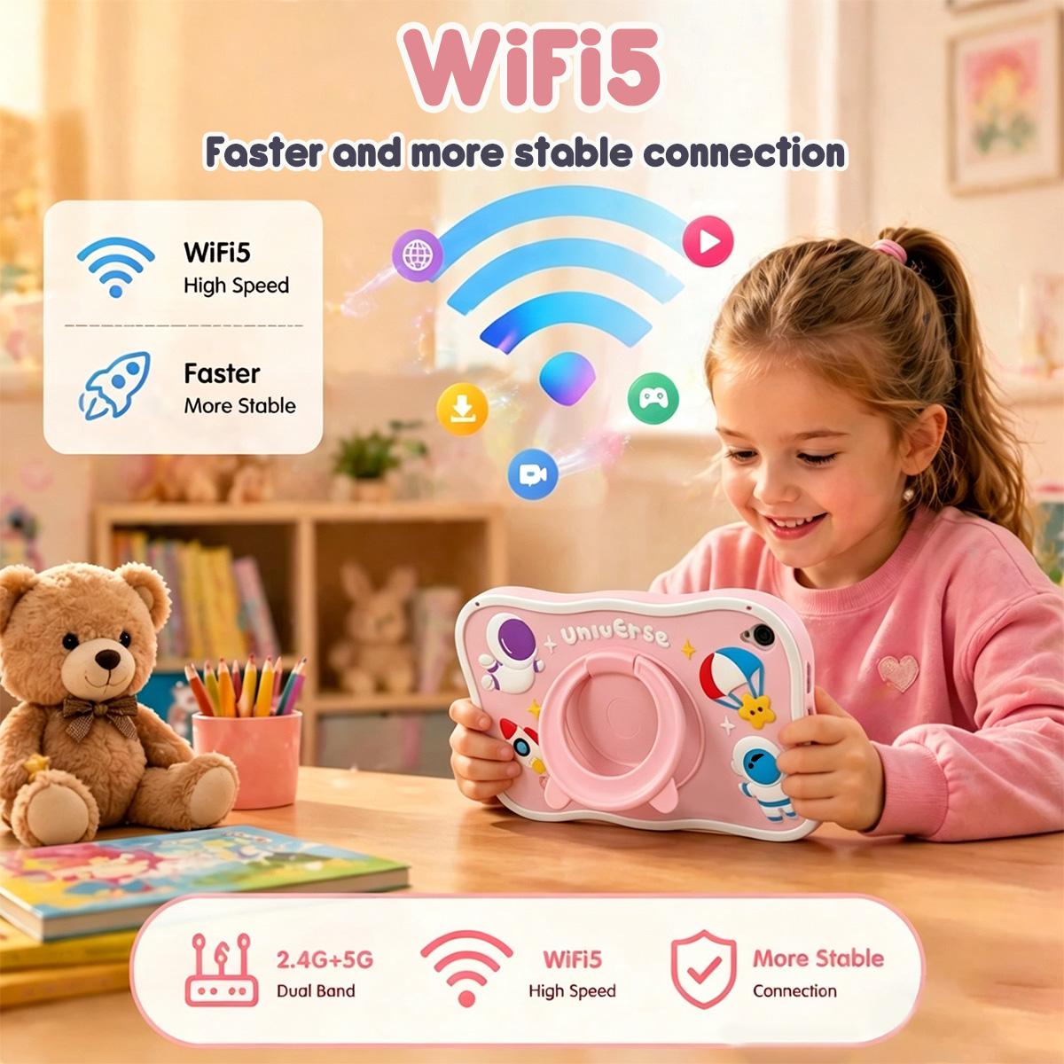 8-Inch Android 10 Kids Tablet, 3gb+32GB Storage, Parental Control, Web Browsing, Learning Games, Drawing Tools, Music Player, E-Reader, Shockproof Case, Dual Cameras