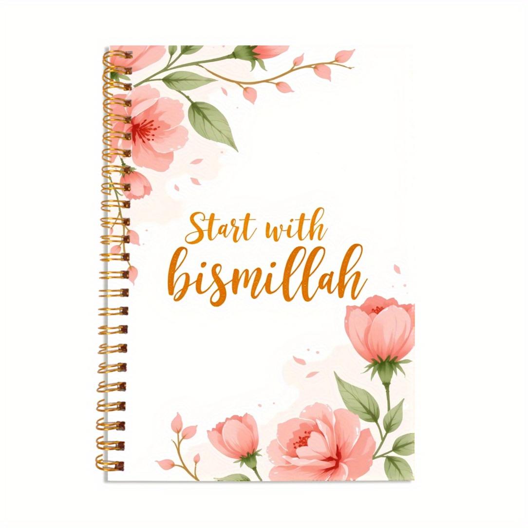 1pc Start With Bismillah Spiral Notebook for Writing Work College Office Team, Friend Gifts Student Line Writing Book for Student, Motivational Positive Journal 5.5×8.3in 50 Sheets Notebook