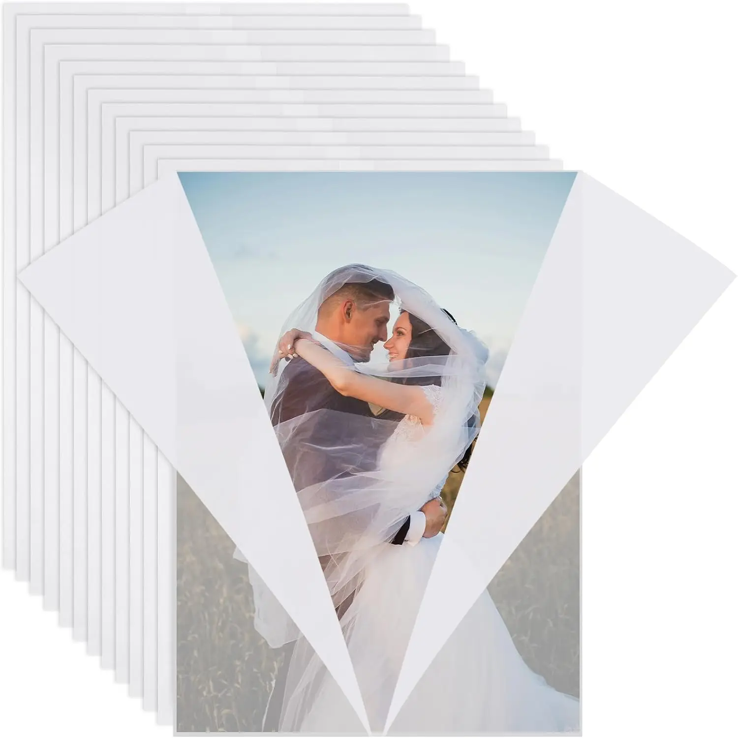 30 Pack Pre-Folded Vellum Jackets for 5x7 Invitations | 115 GSM Translucent Vellum Paper Invitation Sleeves, Wedding Invitation Wraps for Weddings, Birthdays and  Showers
