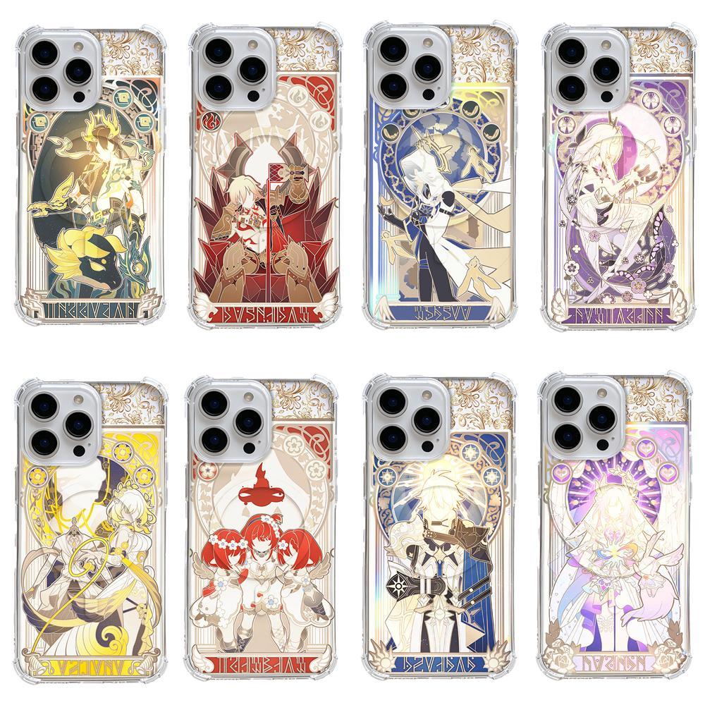 Honkai Star Rail Tarot Card Magnetic Shockproof Anime Phone Case, Phone Accessories for iPhone 17 Air, 16 Pro Max, 15, 14 Plus, 13, 12, 11 – Handheld Devices Protective Casing, Smartphone