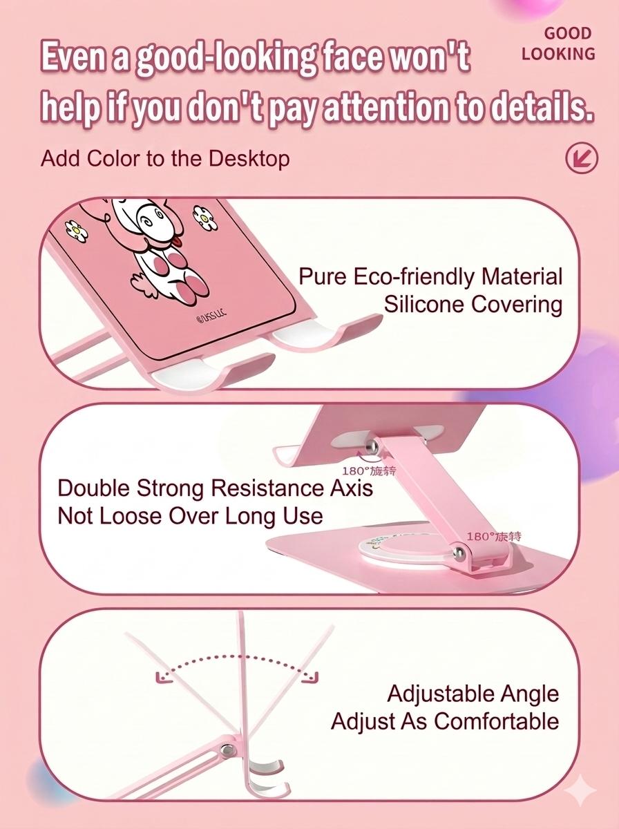 Cute Minions 360° Rotating Phone Stand Foldable, Adjustable, And Portable Desktop Holder (360-Degree Rotation, Secure & Stable)