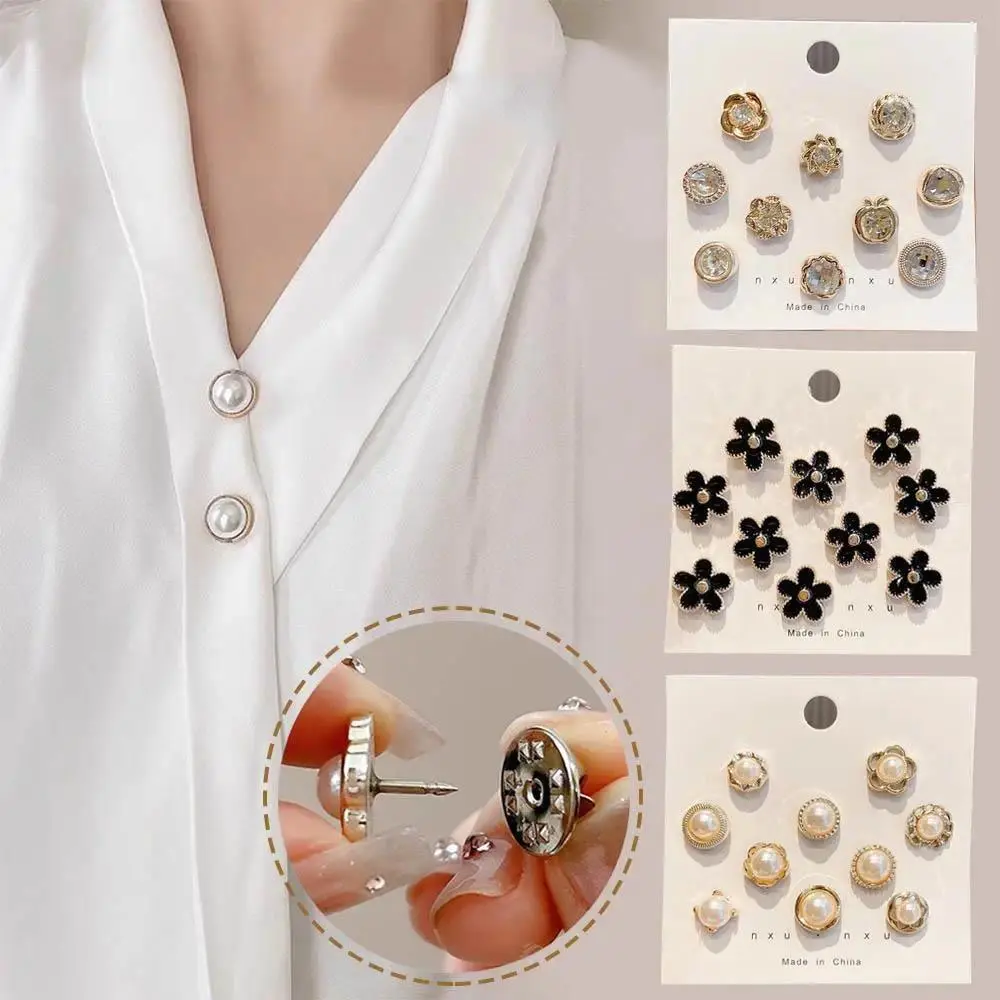 10pcs Collar Needle Buckle Fixed Pin 2025  y Jewelry Gift For Women Brooch Fashion No Punching Magnetic Buckles For Shirts