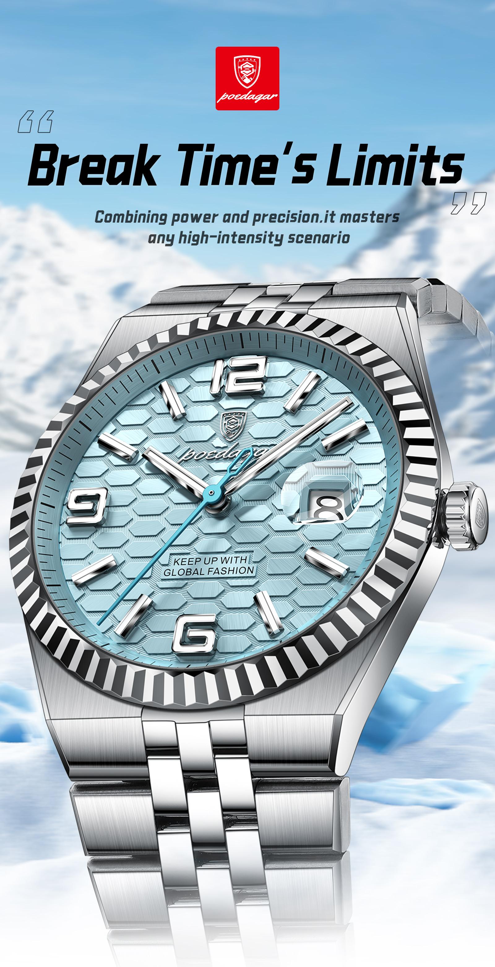 Poedagar original high-quality men's watch, waterproof, luminous, date, luxury, stainless steel quartz watch, men's watch, Modern Fashionable Wristwatch, Business Fashion Watches Poedagar original high-quality men's watch, waterproof, luminous, date, luxury, stainless steel quartz watch, men's watch, Modern Fashionable Wristwatch, Business Fashion Watches