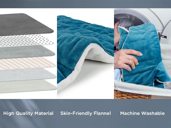 Comfytemp Heating Pad for Back, 22"x33" XXL Weighted Electric Neck Shoulders Heat Pad, 2H Auto-Off, Large Back Heated Wrap, Birthday Gifts for Women Men, Washable, Blue