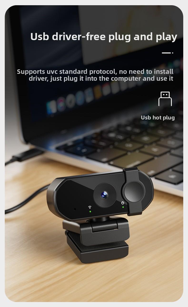 4K HD Webcam for PC Desktop Laptop with Microphone, USB External Camera for Online Class, Video Conference, Live Streaming, Built-in Mic, Plug and Play