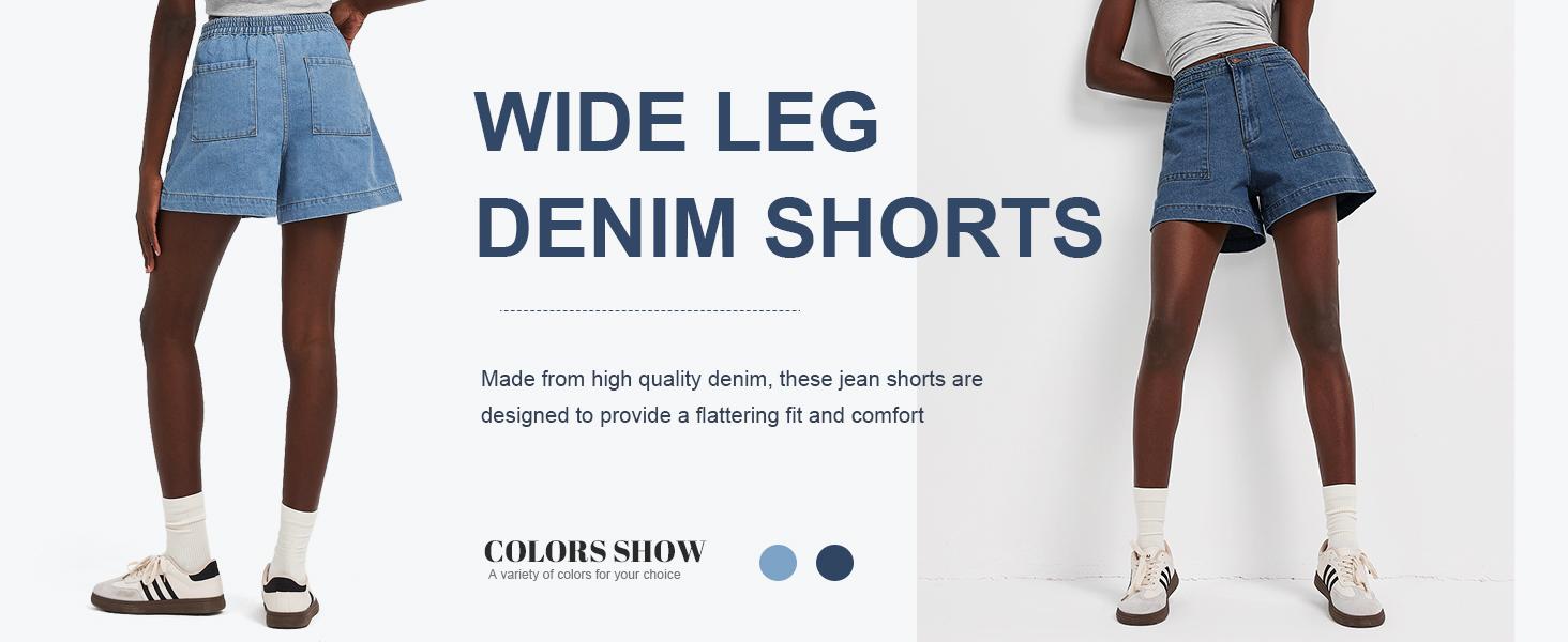 Imily Bela Women's Casual Jean Shorts High Waisted Denim Shorts Wide Leg Summer Shorts with Pockets Imily Bela Women's Casual Jean Shorts High Waisted Denim Shorts Wide Leg Summer Shorts with Pockets