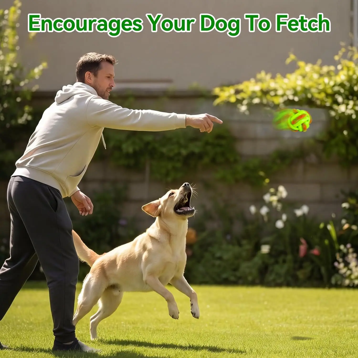 High Elasticity Durable Dog Toy, Interactive Chew Ball, Teething & Dental Care, Reduces Barking & Obesity, Indoor Outdoor Use