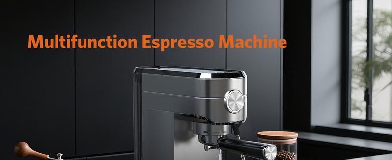 COWSAR 20 Bar Espresso Machine, Professional Espresso Maker with Milk Frother Steam Wand, Compact Stainless Steel Coffee Machine with 40.5oz Removable Water Tank for Cappuccino, Latte