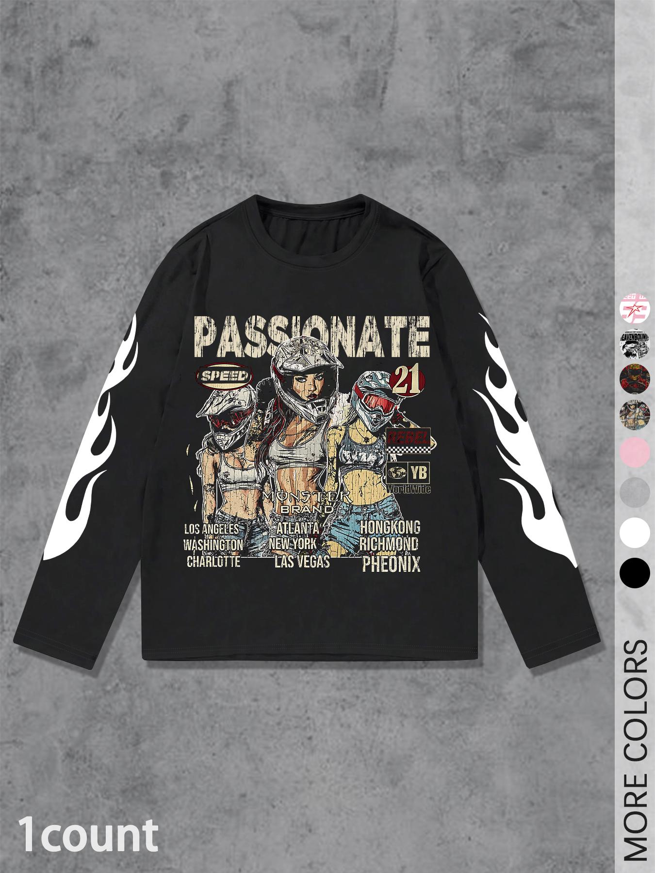 Men's Letter ＆ Number Print Long Sleeve Tee, Regular Fit Casual Street T-shirt for Daily Wear, Men's Top for All Seasons