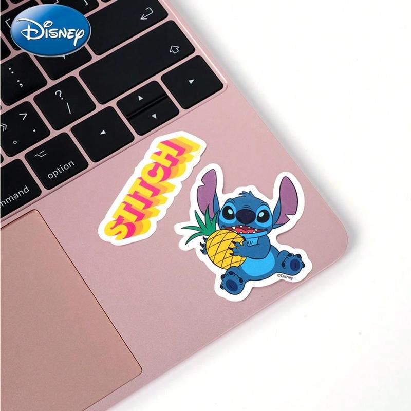 100PCS Disney Officially Licensed Stitch Sticker Cartoon Decoration Laptop Cup Helmet Picture Frame Skateboard Computer Sticker Birthday Gift Party Favors Sticker Packs