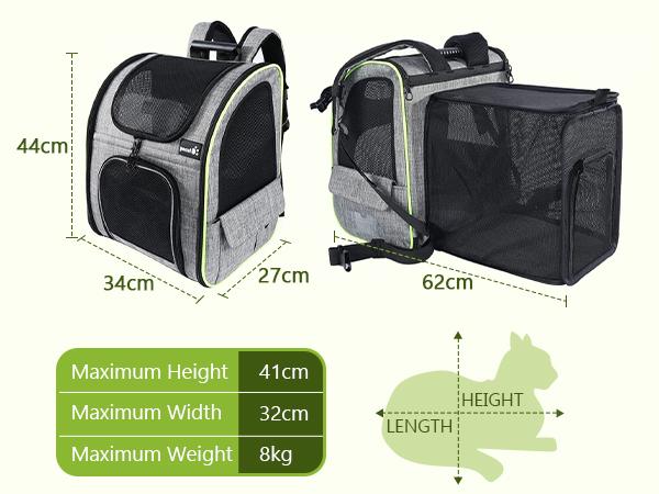 Pecute Expandable Cat Backpack with Breathable Mesh for Cats Small Dogs Puppies