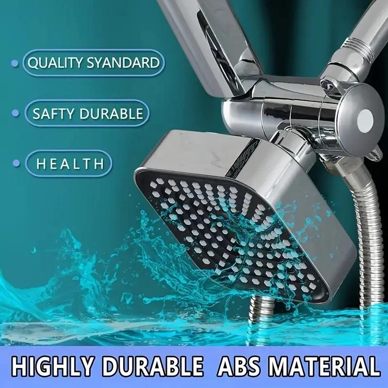 Hotel Spa 3-Way High Pressure Luxury Shower Head Handheld Combo with Water Saving Economy Mode Chrome Finish