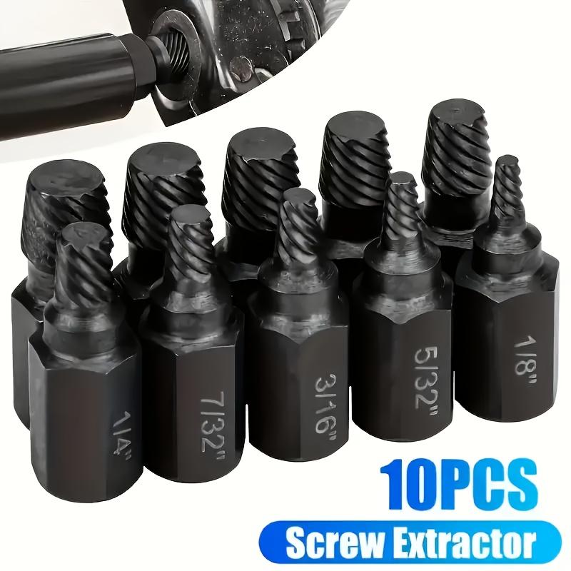 Heavy Duty Alloy Steel Screw Extractor Set – Stripped Screw and Broken Bolt Remover,Easy Out Drill Bit Kit with Anti-Slip Grip,High Hardness,Durable,Precision Removal Tool for Damaged,Hex,Phillips Screws,DIY,Automotive,Home Repair Use