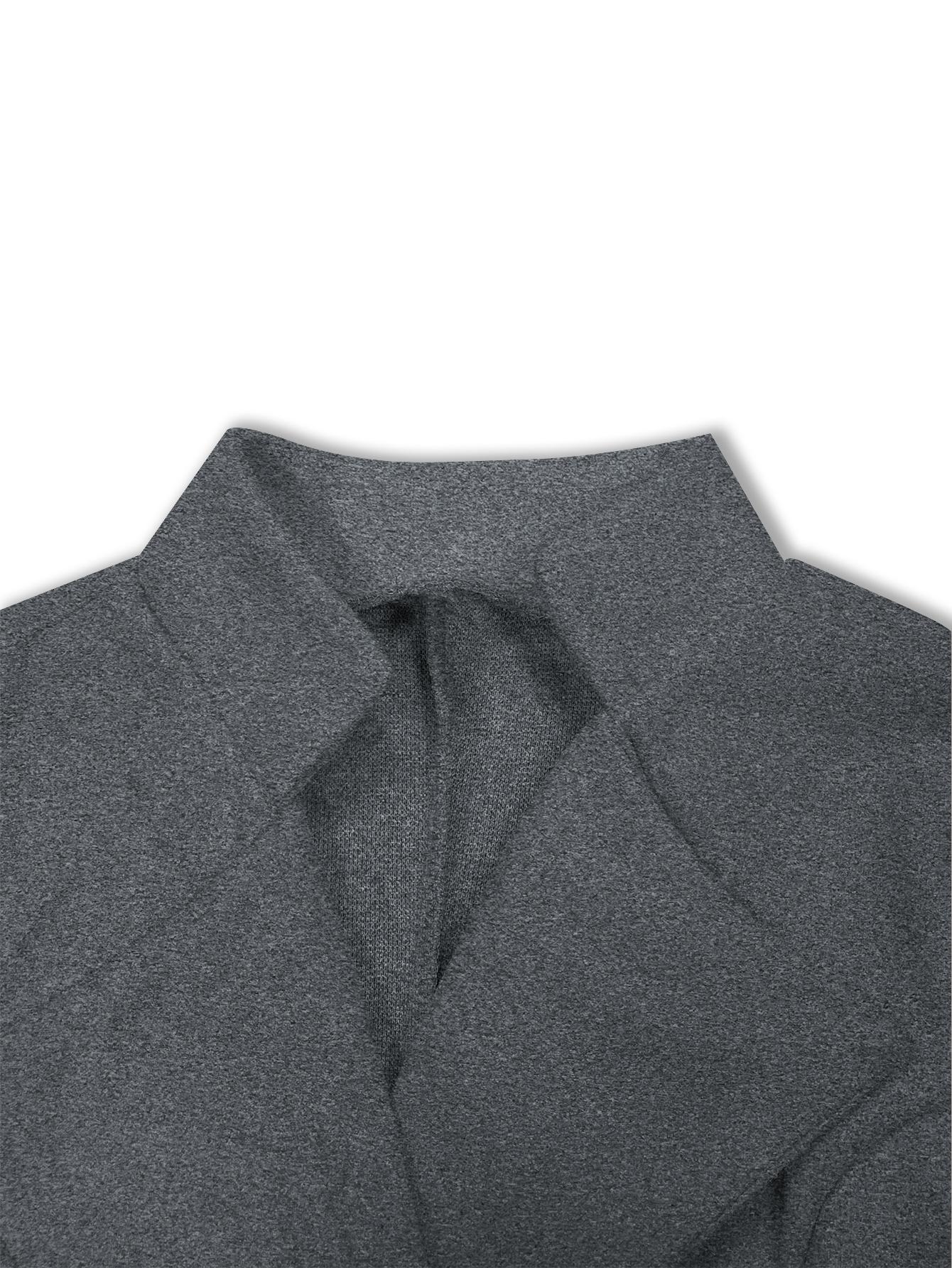 Elegant Fashion Women's Mid-Length Solid Color Slim Fit Coat, Stylish Collar Design with Button Closure Jackets for Autumn & Winter, Solid Buttons Jacket