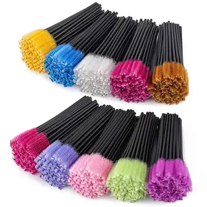 500 Pieces Disposable Mascara Wands Eyelash Brush Brow Brushes Applicators Lash Spoolies for Eye Lash Extension - Multi Color