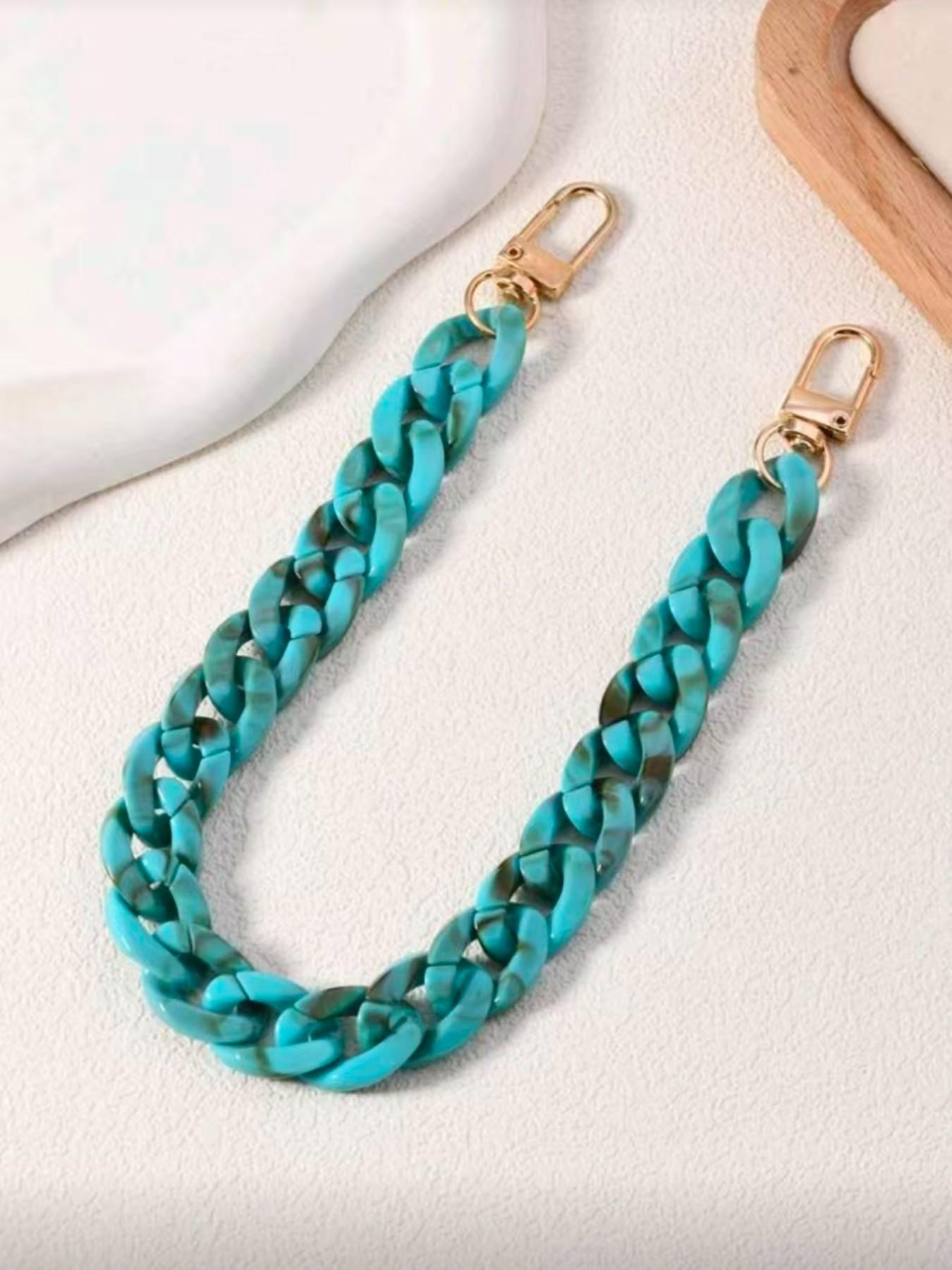 Turquoise Color Chain Accessories, Women's Bag Shoulder Strap, Decorative Necklace, Waist Belt, Boho Style Phone Chain, Cell Phone Strap, Cell Phone Charm