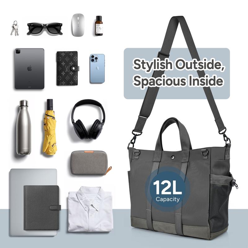 travel inspira Laptop Tote Bag for Women/Men, Carry-On Work Bag with Adjustable Shoulder Strap, Water-Repellent Travel Duffle Bag with Reinforced Bottom for Work, Commuting, and Business, tote bag for school, work tote bag