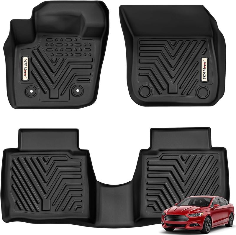 OEDRO Floor Mats Compatible with Fusion & MKZ, Custom Fit Floor Liners for 2013-2016 Ford Fusion Energi & Titanium, Lincoln MKZ, 1st & 2nd Row All Weather Protection, Black car mat Automotive