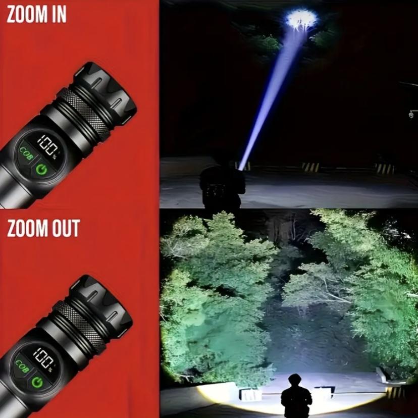 Rechargeable Pocket Flashlight, USB Rechargeable Flashlight, Five Modes LED High Lumen Light, Ultra Bright Lamp with Strap, Ideal for Emergencies, Camping, Hiking, Portable Flashlights