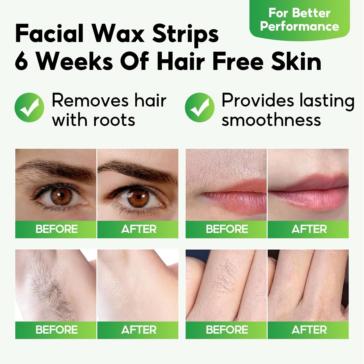 72 PCS Facial Wax Strips for Women, Eyebrow and Upper Lip Hair Removal Strips, Easy At Home Waxing Kit for Face, Quick Beauty Hair Removal Strips for Brows, Chin and Small Areas, Portable Personal Care Essentials