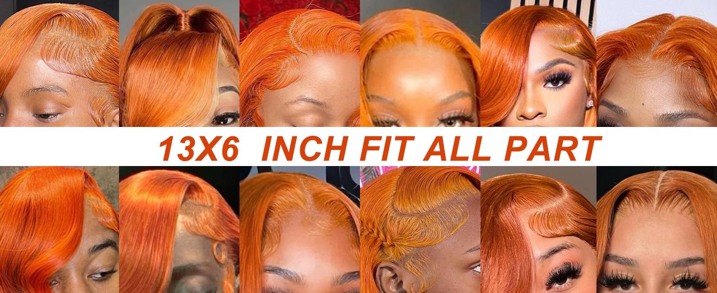 Ginger Lace Front Wigs Human Hair Pre Plucked 200% Density Hd Lace Front Wig 13x6 Ginger Orange Body Wave Lace Frontal Wigs Human Hair