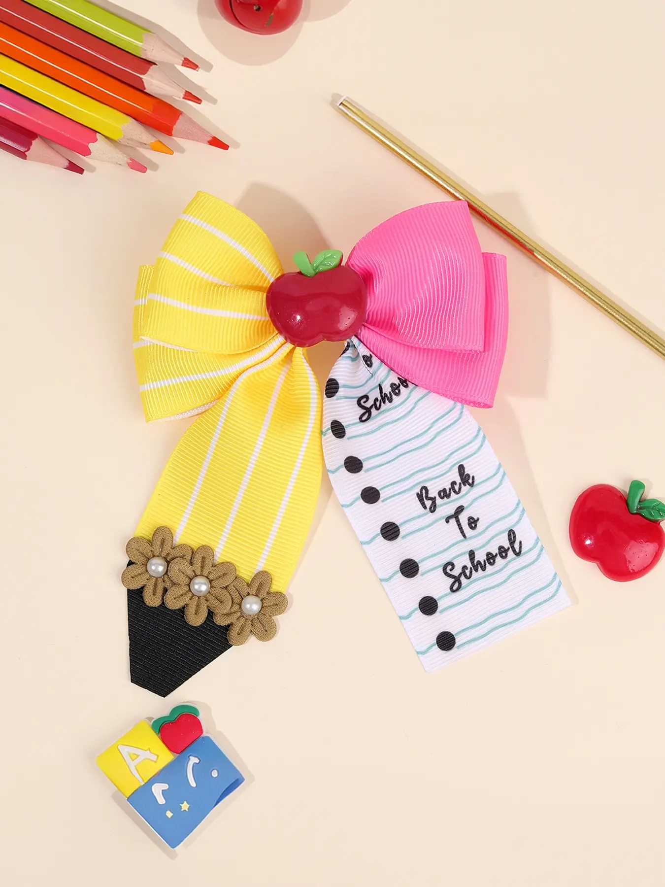Back to School Graduation Plaid Print Bow Hair Clip, Girls Holiday Accessory, Cute Teen Student Hair Clip, Summer Party Gift