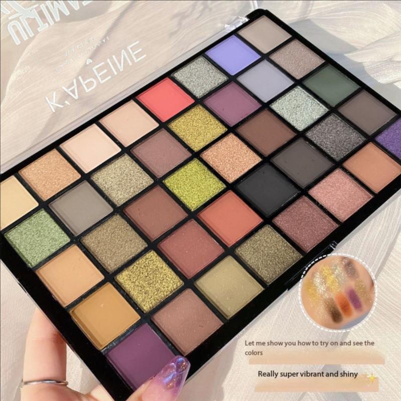 K'apeine 40 Color Eyeshadow Palette, Matte Shimmer Glitter All-In-One, Earthy Smoky Eye Makeup, Beginner-Friendly, Fine Powder, No Flyaway