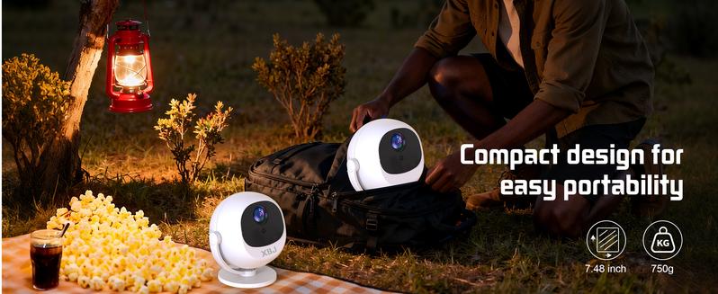 XBJ  Supports 4K,350ANSl  2.4/5G WiFi 360° HD Projection Dual band Wireless 6+ BT4.2 LED 150 InchScreen Built-in Speaker Multifunctional Projector for HomeCinema and Christmas Gifts New Year Gifts Theater-Grade High-quality Christmas Gifts