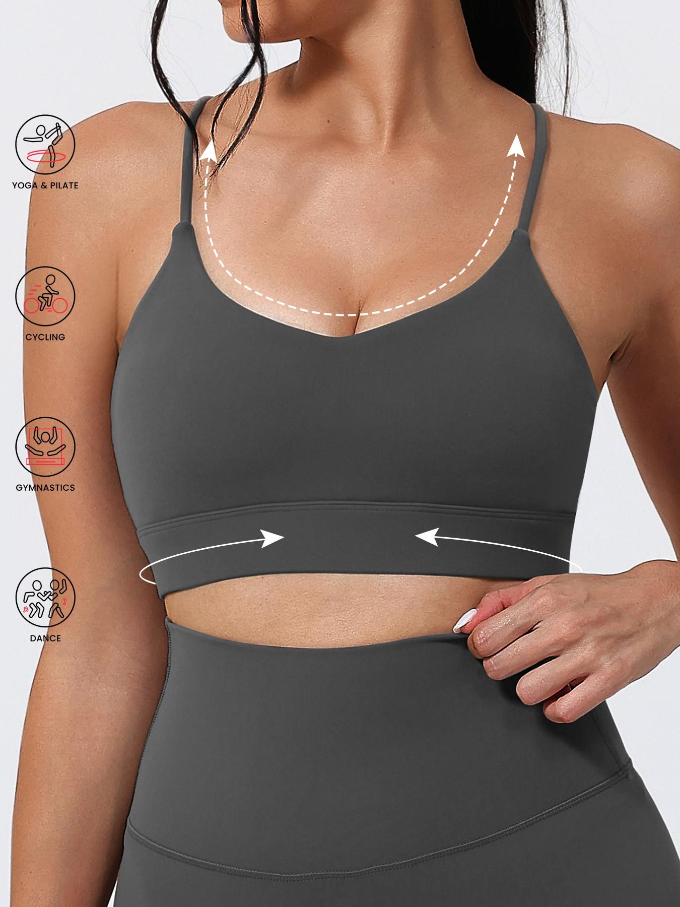 Women's Sexy Backless Sports Bra, Yoga Underwear, Cross-Back Design, Nylon Spandex Fabric, Soft Breathable Comfort, All Seasons