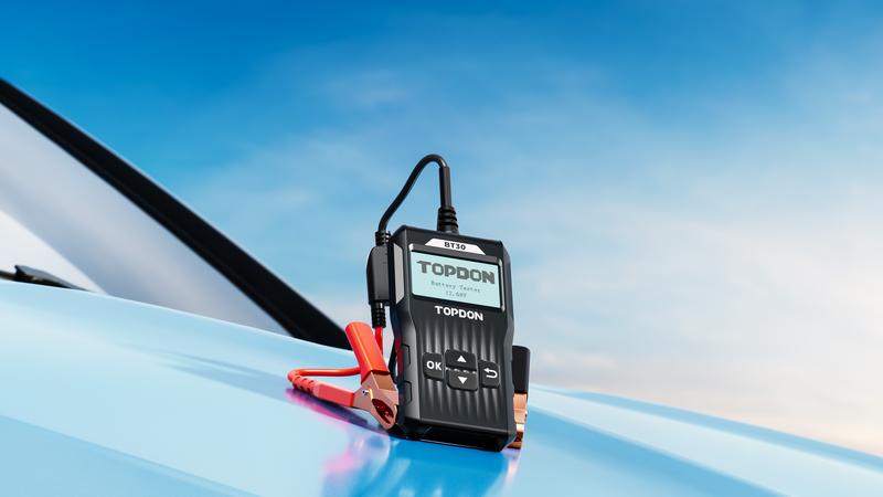 TOPDON BT30 12V Car Battery Tester Digital Automotive Diagnostic Analyzer Vehicle Cranking Charging Scanner Tool One For All