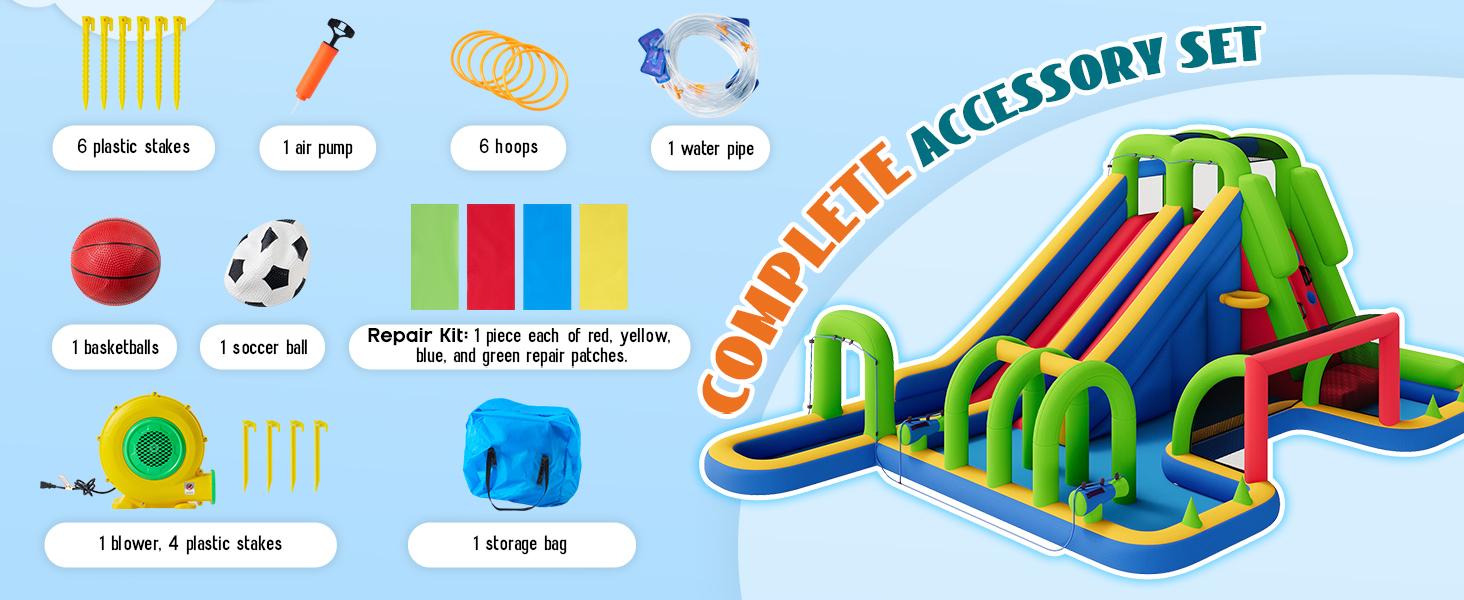 Vanacc Bounce House, Inflatable Bouncer with Air Blower, Jumping Castle with Slide, Outdoor Indoor Bouncy Castle with Oxford Fabric for Kids 3-12