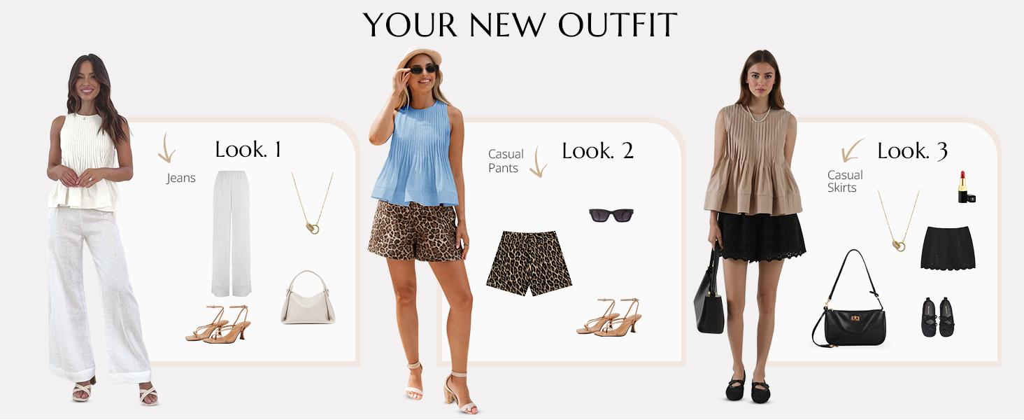 Cicy Bell Womens Pleated Babydoll Tank Tops Summer Peplum Sleeveless Cotton Blouses Loose Fit Flowy Shirts Casual Basic Crewneck Womenswear Cicy Bell Womens Pleated Babydoll Tank Tops Summer Peplum Sleeveless Cotton Blouses Loose Fit Flowy Shirts Casual Basic Crewneck Womenswear