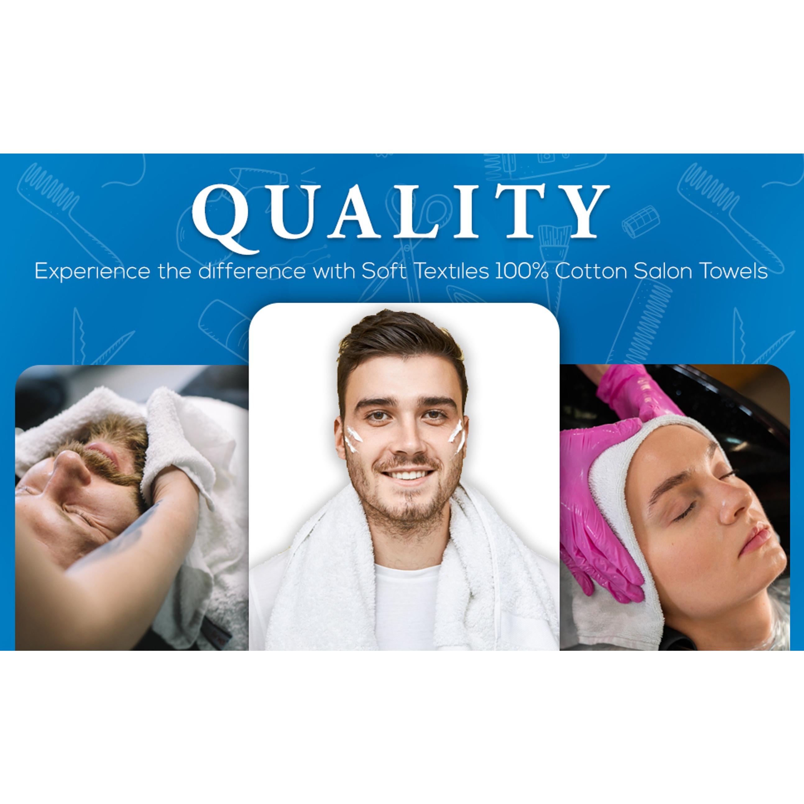 White Salon Towels - 16 x 27 Inch Soft Cotton Hand Towels for Hair Stylists, Barbers & Spas - Quick Dry, Durable Towel for Facial, Pedicure, Manicure & Massage Use - Pack of 12