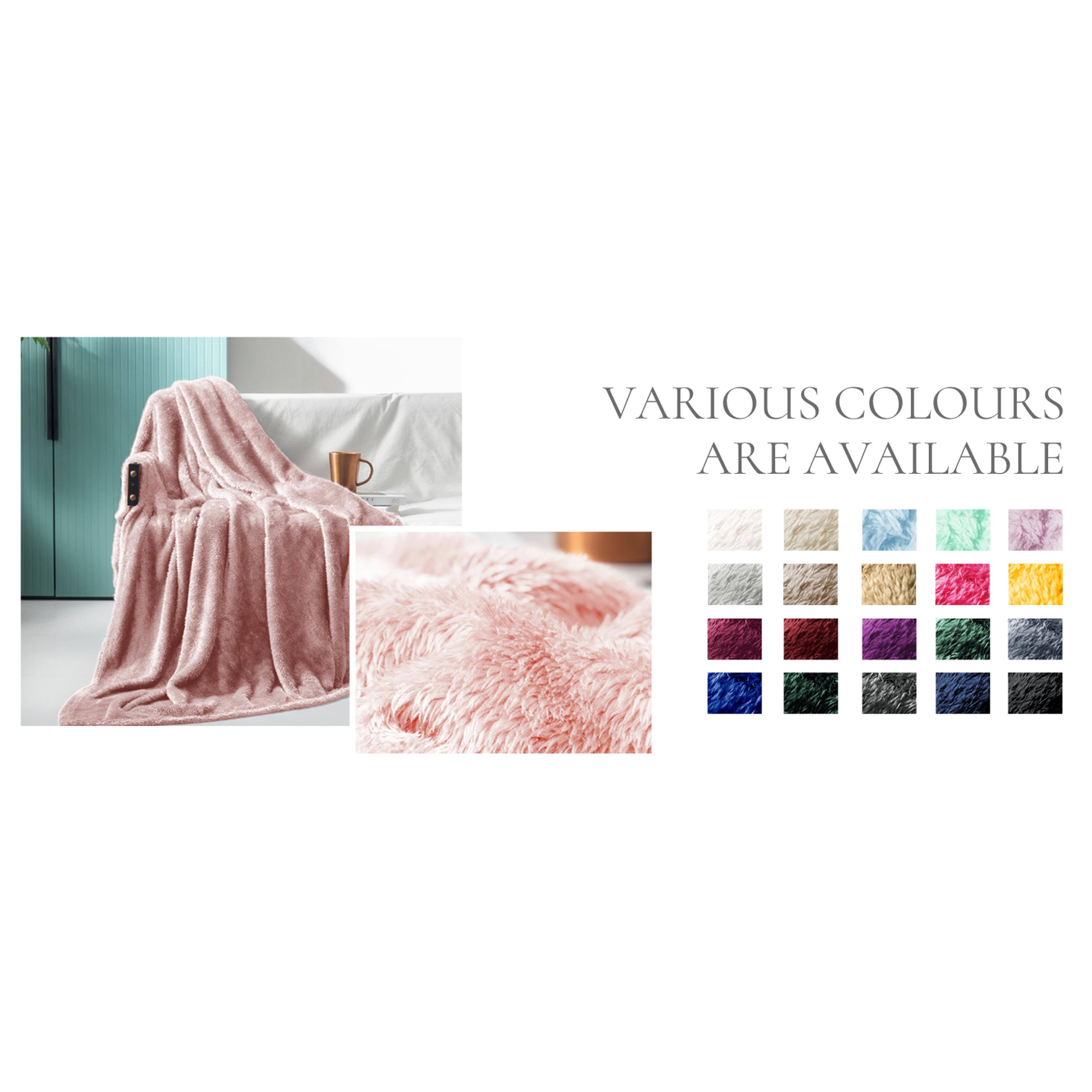 Plush Fuzzy Fleece Throw Blanket Extra Large, Super Soft, Fluffy and Warm Blankets for Couch, Bed, All Season Use (50x70 Inches, Pink)