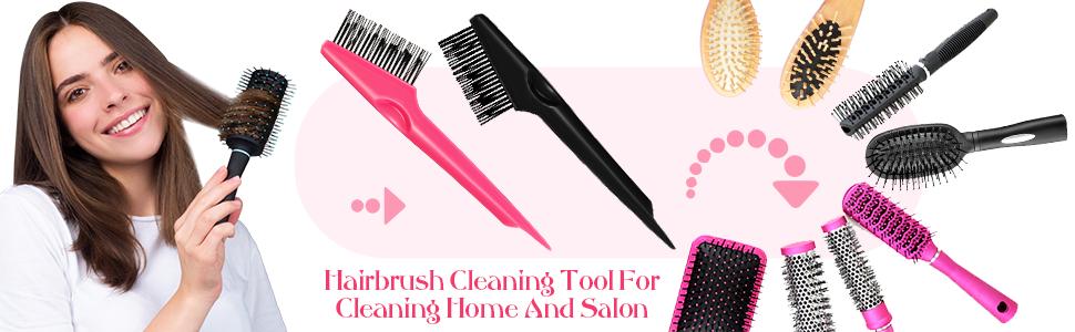 Pink double-headed comb cleaner |   The double-headed cleaner removes accumulated hair debris, provides salon-level cleaning for home use, features an easy-to-grip handle, and quickly cleans combs: Beauty and personal care