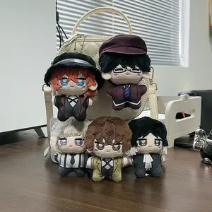 Anime Bungou Stray Dogs Plush Keychain 10CM Dazai Osamu Nakahara Chuuya Soft Stuffed Toys Birthday Gift