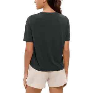 Modal Soft Short Sleeve Shirts for Women Crew Neck Yoga Tee Casual Workout Tops