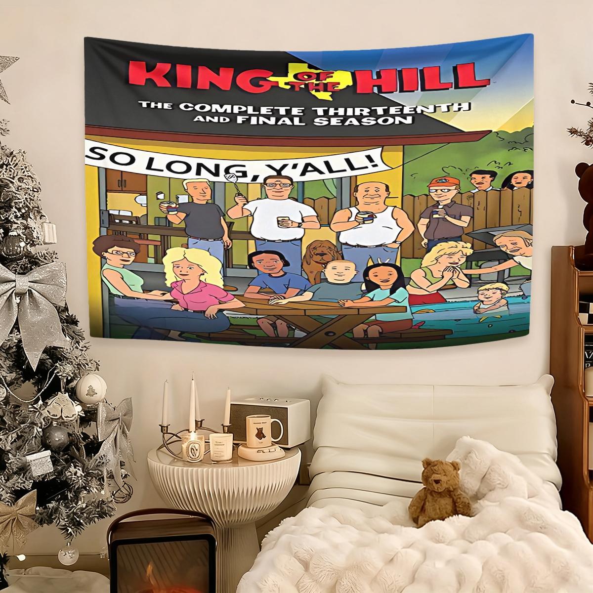 King of the Hill design  Tapestry, Exquisite Patterns, Soft Fabrics, Perfect for Sofa or Bed Decoration, Comfortable Home Decoration, Bohemian Home Decoration