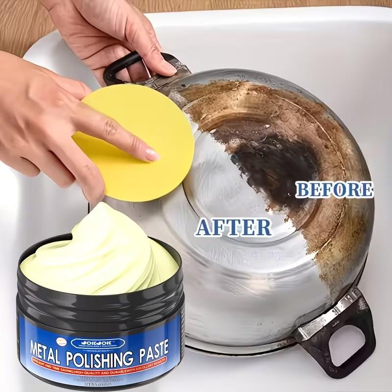 Complete Metal Polish Kit, Universal Metal Polishing Agent, Quick Chrome Stainless Steel Painted Metal Shine Restorer, Sponge Included, Jokjok Brand