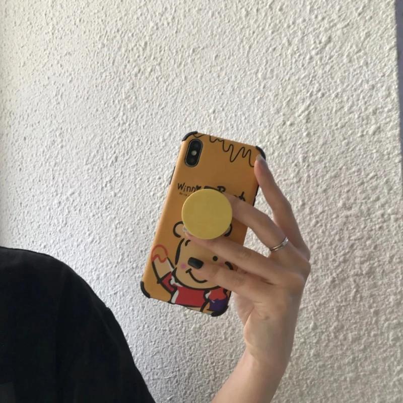 Solid Color Design Soft Silicone Mobile Phone Grip Holder, Collapsible & Expandable Phone Grip Stand, Phone Accessories for Smartphones